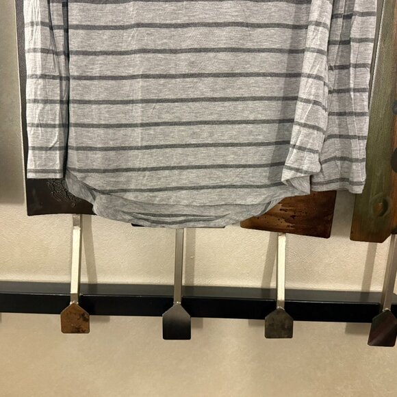 Gap Luxe Luxueux Long Sleeve Tee Shirt - Grey stripes - Size M - Picture 3 of 4